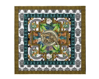 Jungle Leopard Bandana  21" Silk-Feel Head Scarf for Men