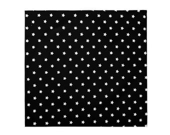 Black and White Star Bandana Scarf – 21"x21" Celestial Print Unisex Headwrap Soft Polyester Square Neck Scarf