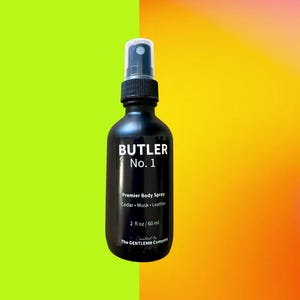Butler No. 1 Men’s Body Spray – Cedarwood & Leather Musk – Long-Lasting Fine Fragrance Mist – Masculine Natural Scent
