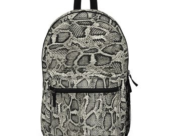 Snakeskin Print Backpack SERPENTONE Waterproof Lightweight Travel Bag