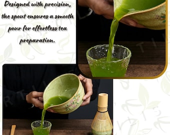 Green Handmade Ceramic Matcha Bowl Set With Bamboo Whisk and Scoop Japanese Tea Ceremony Gift for Tea Lover Tea Gift For Women
