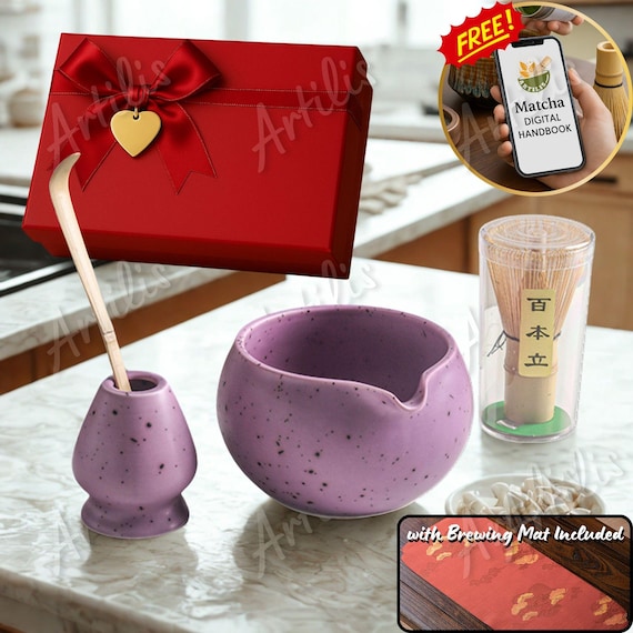 Quality Matcha Whisk Purple Bamboo Chasen Handcrafted For Matcha Tea