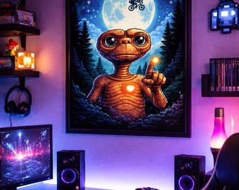 E.T MOVIE 8-Bit | Wall Art | Digital Download