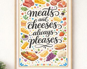 VLEES EN KAAS | Muurkunst | Digitale download