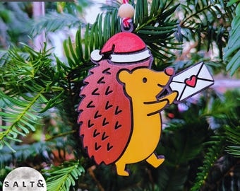 Laser Cut file Hedgehog Christmas Ornament SVG – Digital Download (Glowforge Ready)
