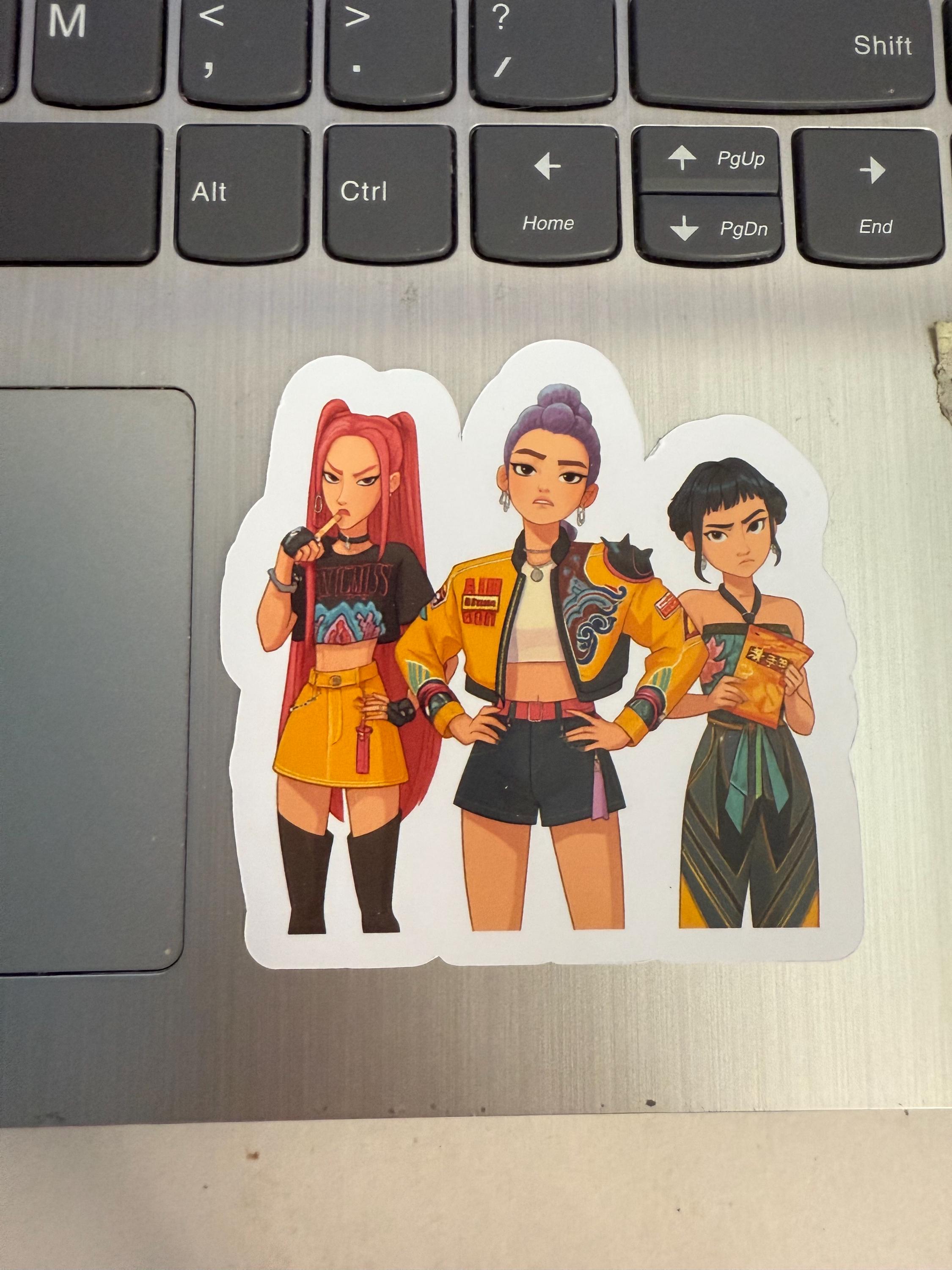 Stickers K-pop Demon Hunters - 61 Autocollants Vinyle Imperméables - Pour Laptop, Skate, Valise - Cadeau Fan