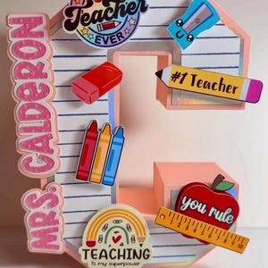 Regalo de agradecimiento al maestro/letra 3D para maestro/letra 3D/regalo para el maestro/regalo de regreso a la escuela/regalo de fin curso