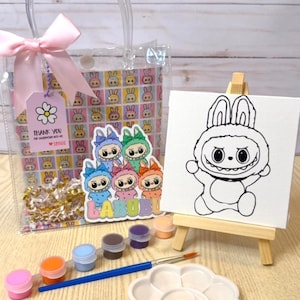 Labubu candy bags/ Personalized boxes/ Labubu/ Party favor boxes/ Birthdays/ Monster pop art/ Canvas painting kit favors