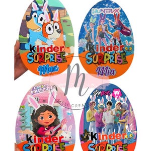 Kinder Joy Surprise Easter box for kids / Easter gifts / Easter favors / Bluey Easter / K-pop Huntrix Easter / Gabby Dollhouse Bluey Easter