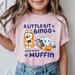 A Little Bite Shirt – Blue Dog Bingo & Muffin Inspired Tee – Cute Sibling Matching Outfit – Funny Toddler Cartoon T-Shirt and Sweatshirt