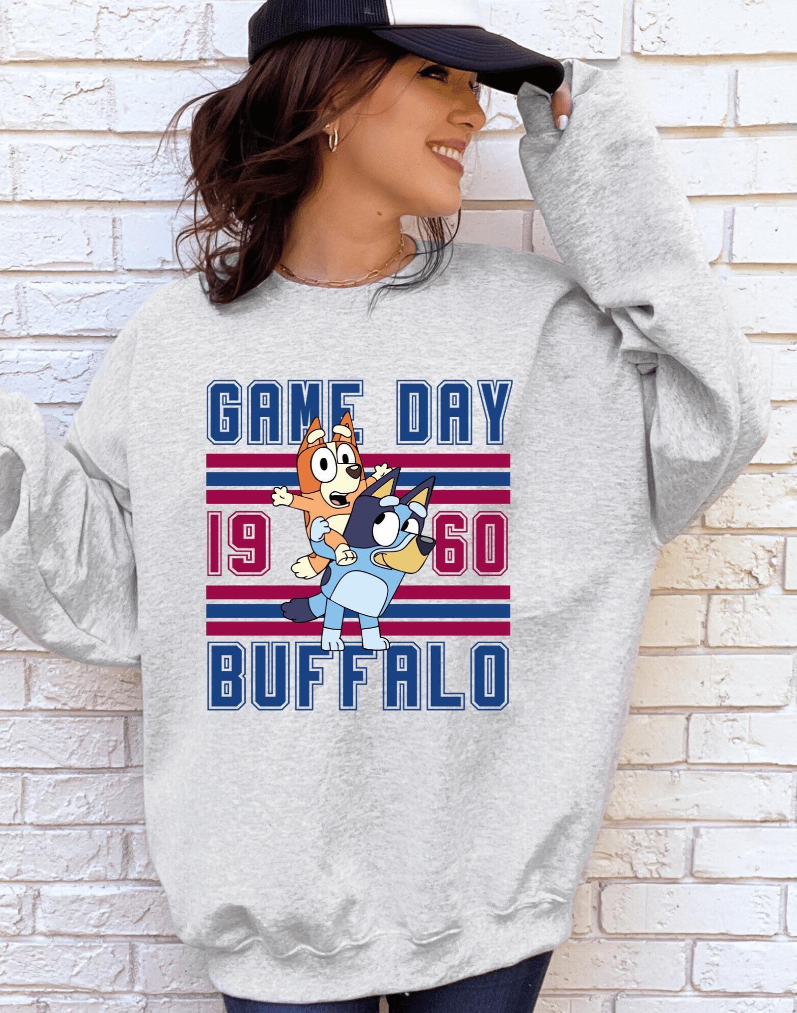 Bills Apparel Buffalo Bills Gray Hoodie With Red Buffalo Ladies