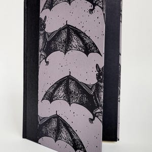 Gothic Bat Notebook – Handmade Hardcover Journal, Dark Academia Sketchbook, Spooky Aesthetic Writing Journal, Unique Gift for Bat Lovers