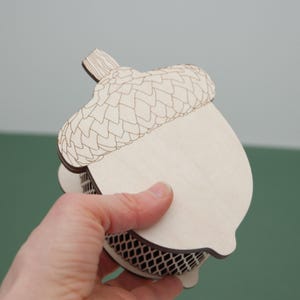 Scatola portagioie personalizzata in legno con coperchio, portagioie a forma di ghianda, scrigno decorativo a scacchi per corridoio, piccola scatola portagioie tagliata al laser