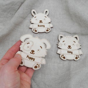 Houten naamplaatje voor peuter 6 stuks gepersonaliseerde dierenlabels voor kinderkamer organiserlabels voor kinderkamer deurbordje peuterfeest plaatskaarten