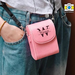 Personalized Leather Camera Case With Strap,Custom Name Camera Case Bags,Canon G7X2/G7X3 Sony RX100,Gifts For Photography Lovers,DSLR Camera