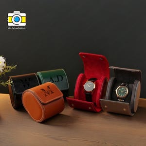Personalized Leather Watch Roll,3 Slot Watch Case,Custom Name Leather Watch Box,Travel Watch Box,Gifts For Him,Watch Boxs,Father's Day Gifts