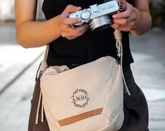 Personalisierte Kameratasche, Leder-Umhängetasche für Fujifilm XS20, Canon R8 R50, spiegellose DSLR, schützende Schultertasche