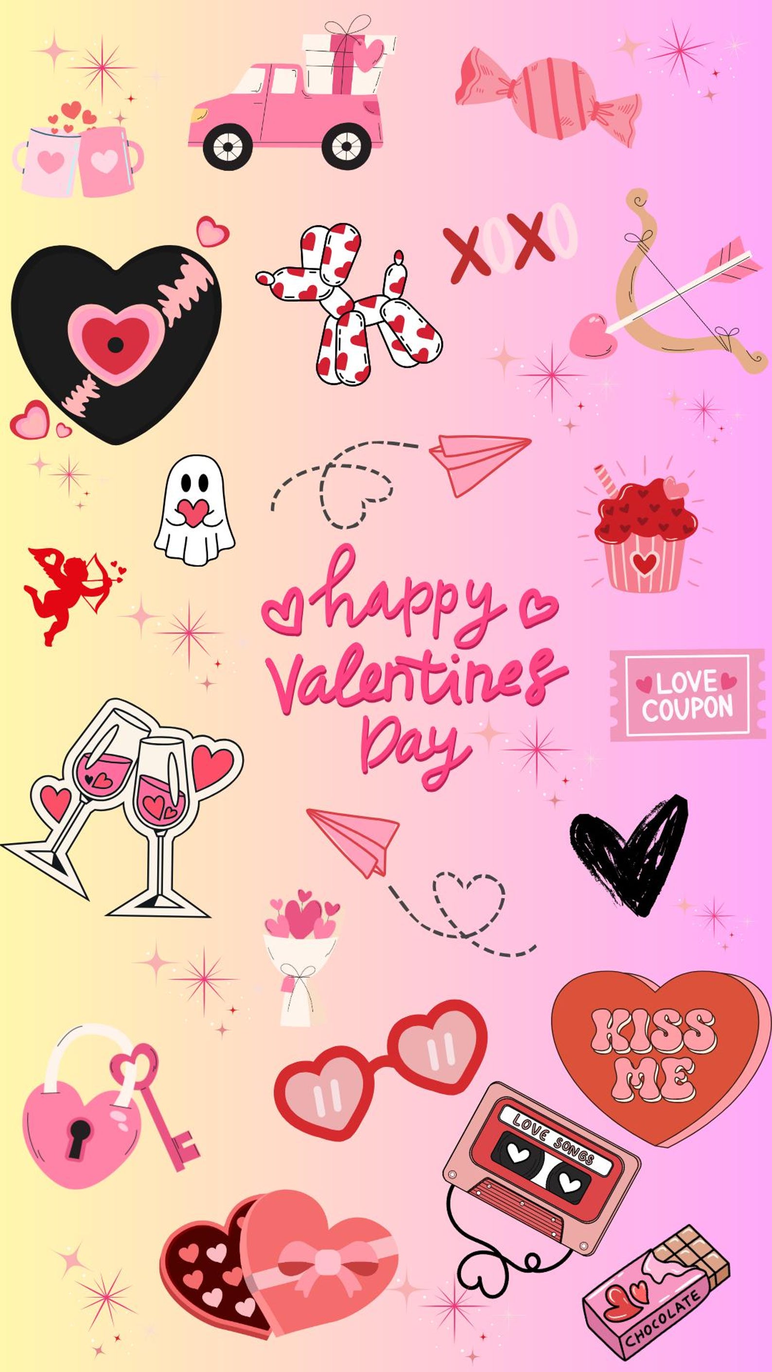 Valentine's Day Digital Background for iPhone or Android/ Phone ...