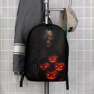 Gothic Skull & Pumpkin Backpack: Spooky Halloween Travel Bag