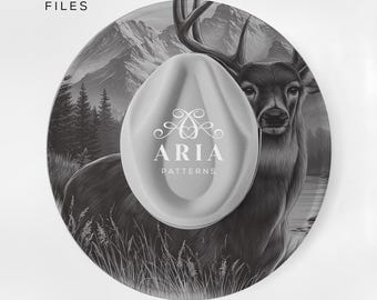 Elk Wide Brim Hat Template: Pyrography & Laser Engraving Design (PNG, PDF)