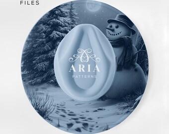 Snowman Winter Scene Hat Template, Laser Engraving Design (PNG + PDF)