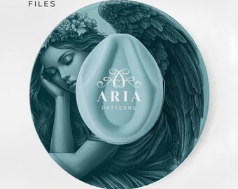 Angel Wings Wide Brim Hat Engraving Template (PNG + PDF)