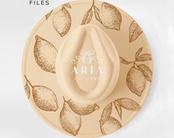 Lemon Hat Laser Engraving Design, Wide Brim Hat Pattern (PNG, PDF)