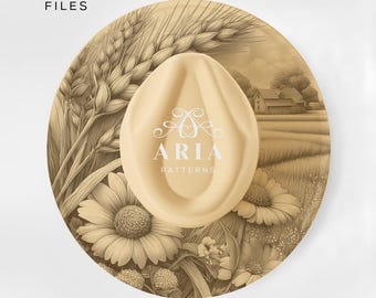 Wheat Wildflower Hat Pattern, Laser Engraving File (PNG, PDF)