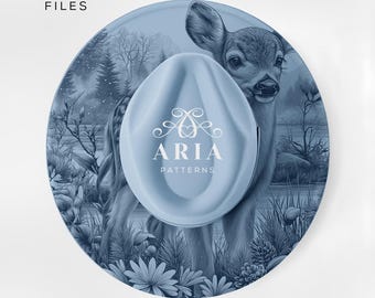 Deer Hat Engraving Template, Wide Brim Hat Design (PNG + PDF)