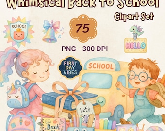 Pastel School Clipart: Teacher & Student Graphics (PNG Download, 75 Files, 4096x4096 px, 300 DPI )