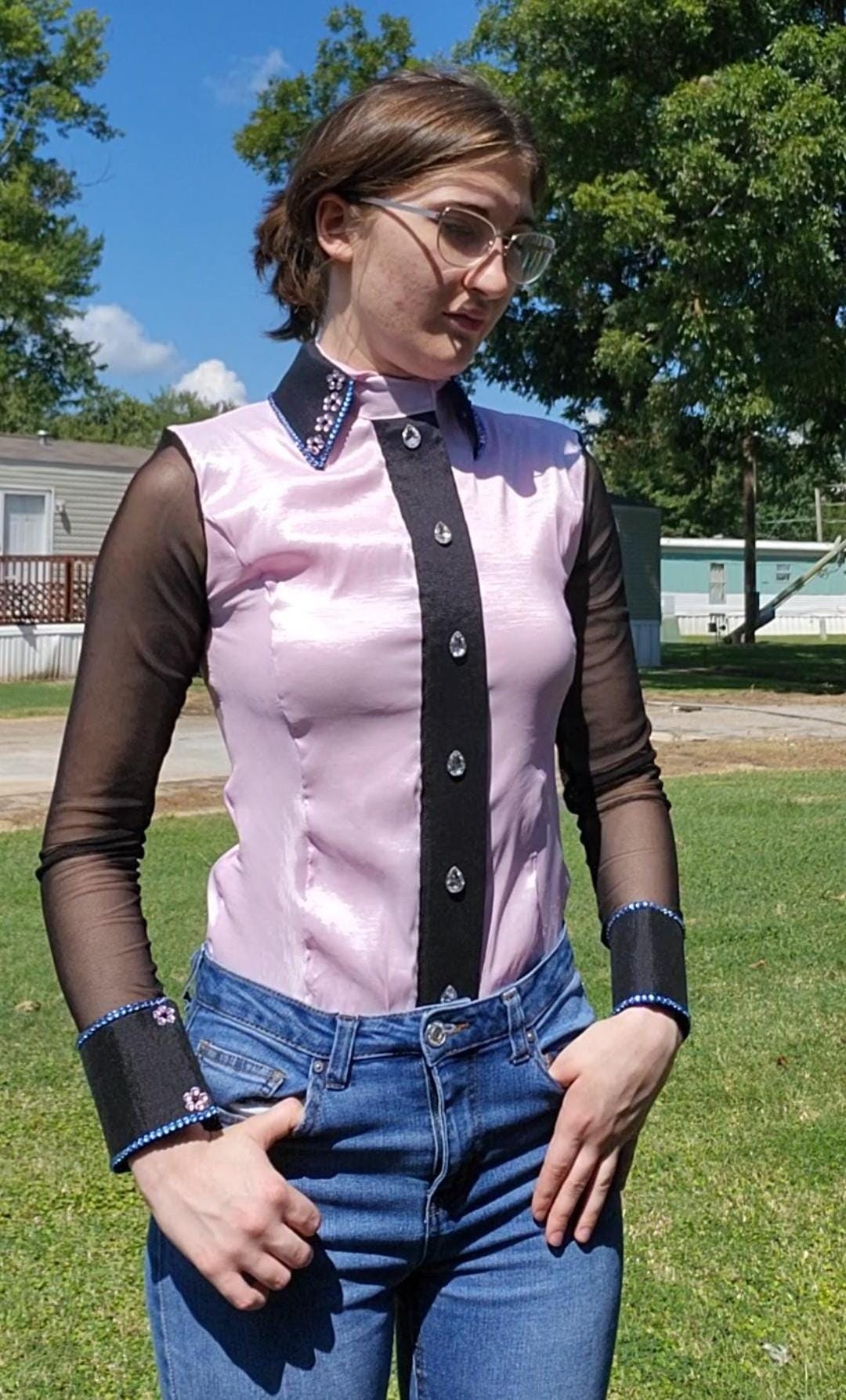 Chemise Western Pour Cheval Showmanship - Taffetas - Marque