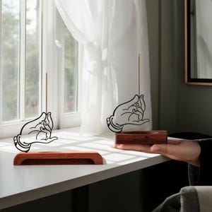 Personalized Wooden Incense Holder, Handmade Wooden Minimalist Incense Burner, Elegant Artistic Stick Stand