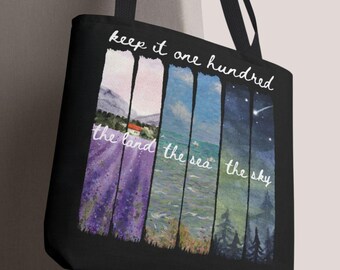 Nature Landscape Tote Bag, Scenic Art Canvas Tote, Aesthetic Bag, Reusable Market Shoulder Bag Gift