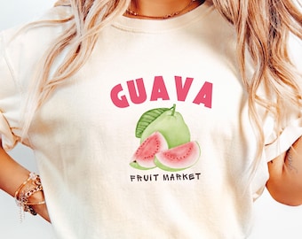Guava Shirt, Fruitcore Aesthetic Tee, Retro Tropical Fruit Shirt, Comfort Colors Graphic Tee, Foodie Gift Tshirt, Summer Fruit T-Shirt, Gift