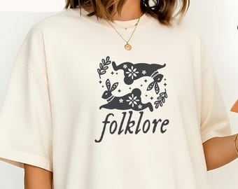 Comfort Colors Woodland Rabbit Graphic Tee, Vintage Bunny Shirt, Cottagecore Aesthetic T-Shirt, Nature Inspired
