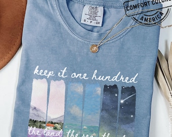 Camiseta Keep It 100 Land Sea Sky / Camiseta inspirada en la vedette de Fate ofelia TS, colores cómodos