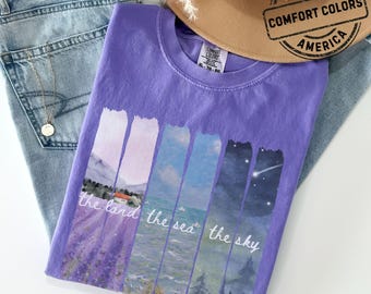 Camiseta Comfort Colors Land Sea Sky / Camiseta gráfica inspirada en Ophelia Showgirl