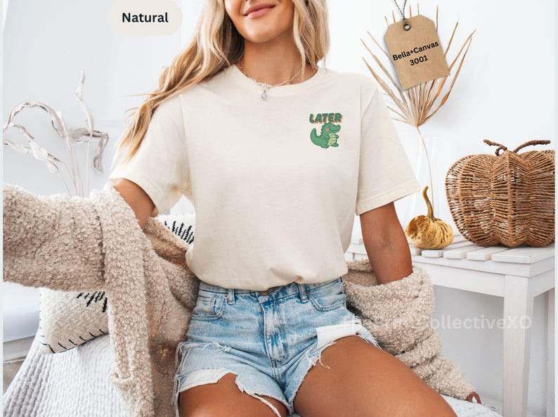 Later Gator Shirt, Retro Alligator Shirt, Minimalist Tee, Vintage Inspired Shirt,Trendy Funny Meme Gift, Crocodile Shirt,Florida Graphic Tee image 9