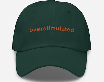 Embroidered Hat, Overstimulated Dad Hat, Introvert Dad Cap, Minimalist Emotional Support Hat, Neurodivergent Birthday Gift, Gift for Her
