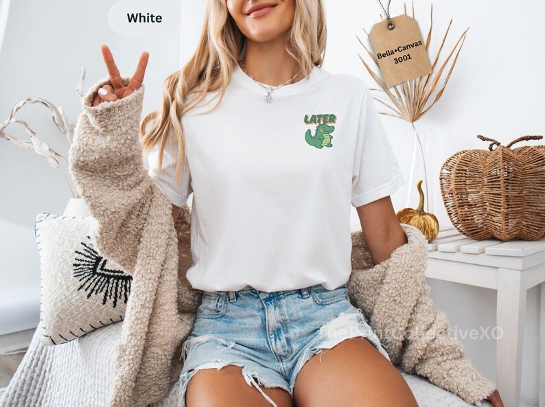 Later Gator Shirt, Retro Alligator Shirt, Minimalist Tee, Vintage Inspired Shirt,Trendy Funny Meme Gift, Crocodile Shirt,Florida Graphic Tee image 1