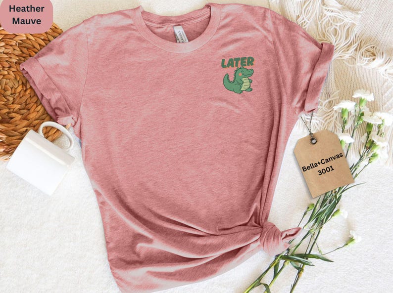 Later Gator Shirt, Retro Alligator Shirt, Minimalist Tee, Vintage Inspired Shirt,Trendy Funny Meme Gift, Crocodile Shirt,Florida Graphic Tee image 4