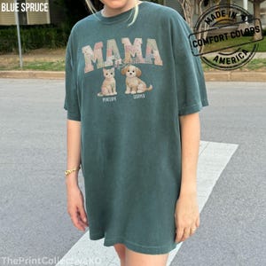 Camisa de patchwork con efecto "Mamá de ambos" de Comfort Colors, camiseta genial para mamá de perro, camiseta para mamá de gato, el mejor regalo para el Día de la Madre imagen 11