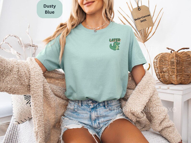 Later Gator Shirt, Retro Alligator Shirt, Minimalist Tee, Vintage Inspired Shirt,Trendy Funny Meme Gift, Crocodile Shirt,Florida Graphic Tee image 8