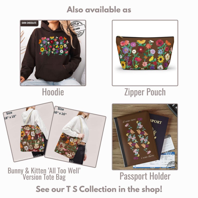 Surprise Song Piano Flowers Wildflower Garden Tote Bag, Colorful Floral Canvas Tote, Botanical Everyday bag image 7