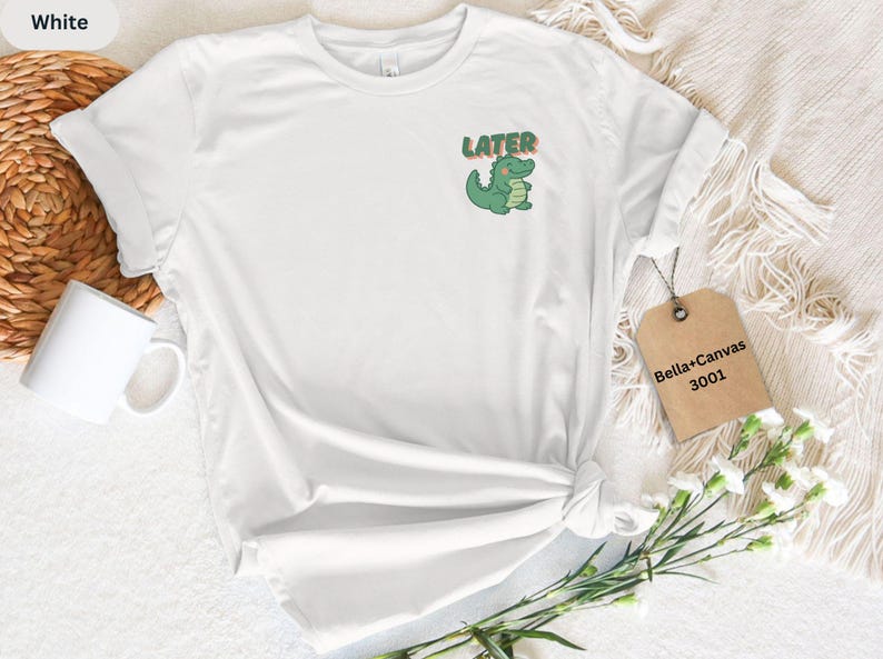 Later Gator Shirt, Retro Alligator Shirt, Minimalist Tee, Vintage Inspired Shirt,Trendy Funny Meme Gift, Crocodile Shirt,Florida Graphic Tee image 5