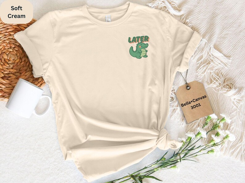 Later Gator Shirt, Retro Alligator Shirt, Minimalist Tee, Vintage Inspired Shirt,Trendy Funny Meme Gift, Crocodile Shirt,Florida Graphic Tee image 3