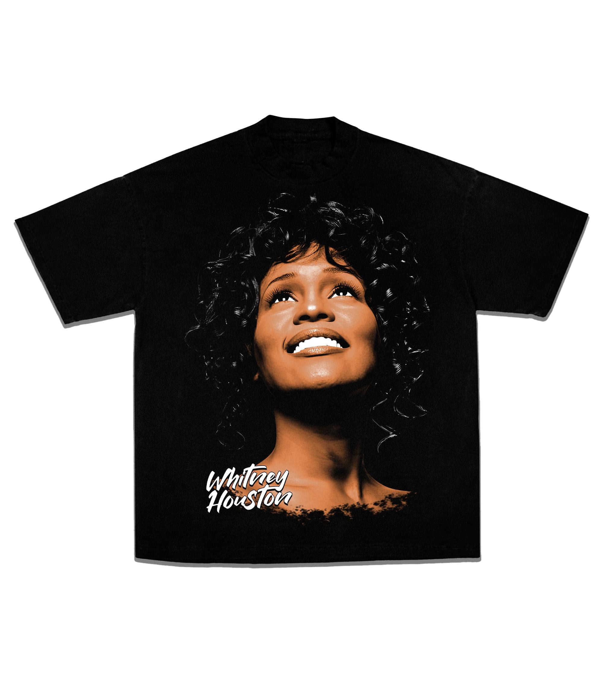 Bioworld Whitney Houston 90s Script Men's T-Shirt - Black Graphic Tee