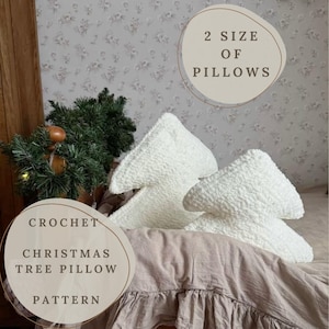 Crochet Pattern for Christmas Tree Pillows, PDF Amigurumi Crochet Pattern Christmas Tree Cushion, Digital Download Christmas Decor Pillow