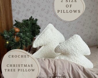 Crochet Pattern for Christmas Tree Pillows, PDF Amigurumi Crochet Pattern Christmas Tree Cushion, Digital Download Christmas Decor Pillow