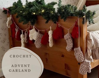 Crochet Pattern for Christmas Advent Garland Socks and Mittens Decor, PDF Amigurumi Crochet Pattern, Christmas Nursery Decor, Winter Decor